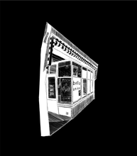 Load image into Gallery viewer, Bella Union - Shopfront Sketch Fitted T-shirt