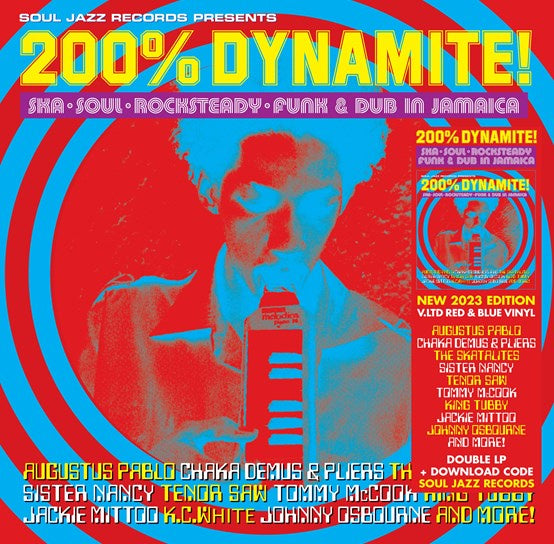 RSD 2023: 200% DYNAMITE! SKA, SOUL, ROCKSTEADY, FUNK & DUB IN JAMAICA (Red and Blue Double LP)